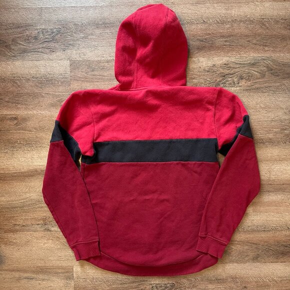 Adidas Hoodie Sweater Mens Small Red Two Tone Long Sleeve Cotton Sweatshirt - Picture 2 of 8